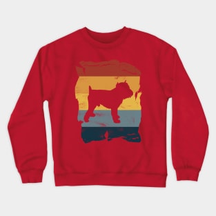 Brussels Griffon Distressed Vintage Retro Silhouette Crewneck Sweatshirt